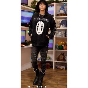 Studio Ghibli Spirited Away No Face Haku Corduroy S/M Hoodie Jacket Hot Topic